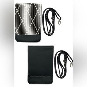 Caseable Crossbody Phone Bags w/RFID Protection Black Diamond/Black - Set of 2